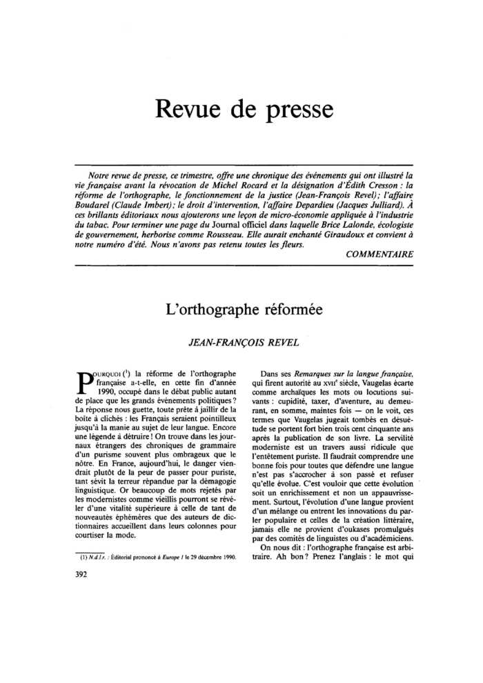 Revue de presse
 – page 1