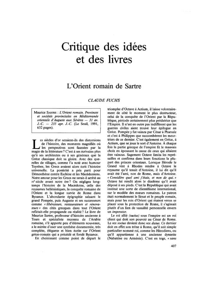 L’Orient romain de Sartre
 – page 1