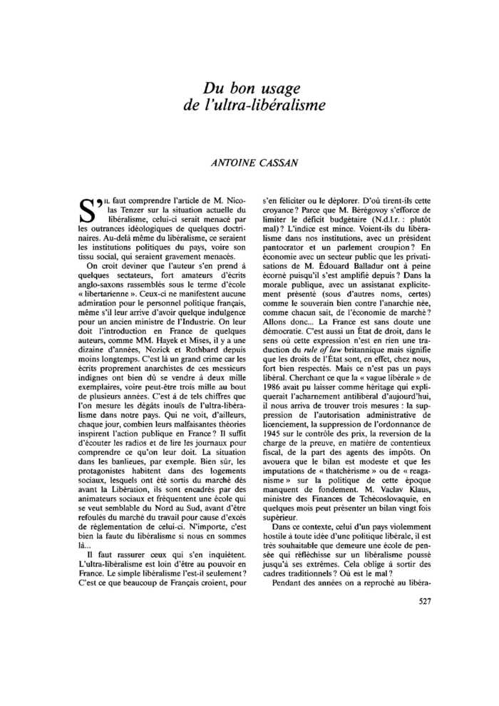 Du bon usage de l’ultra-libéralisme
 – page 1