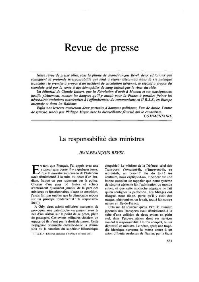 Revue de presse
 – page 1