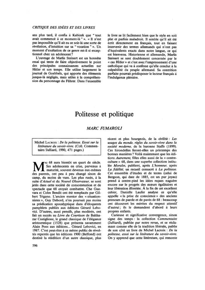 Politesse et politique
 – page 1