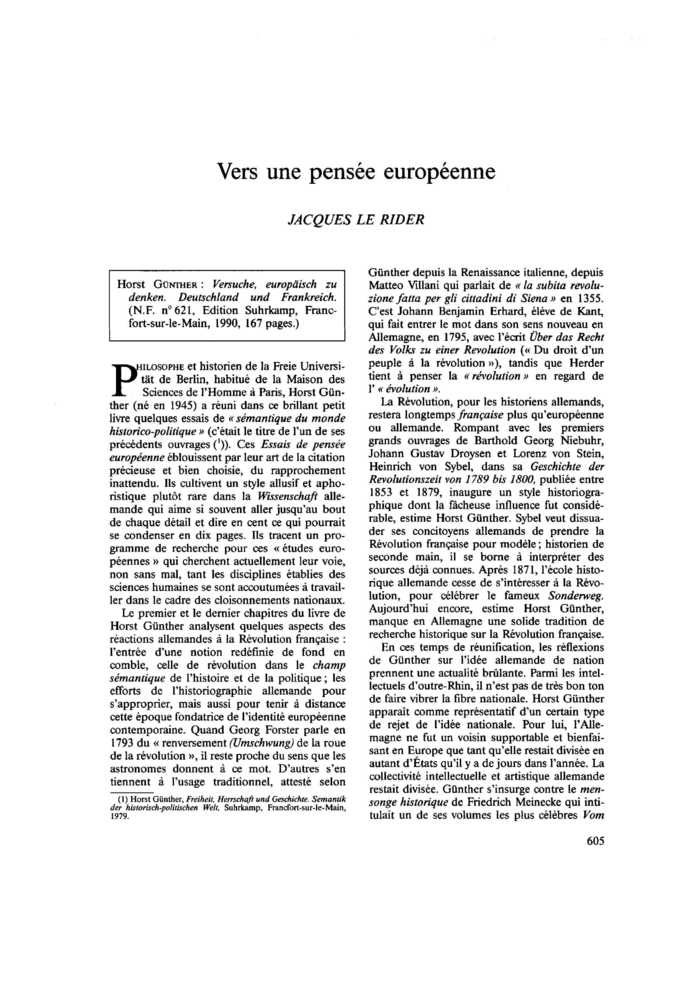 Vers une pensée européenne
 – page 1