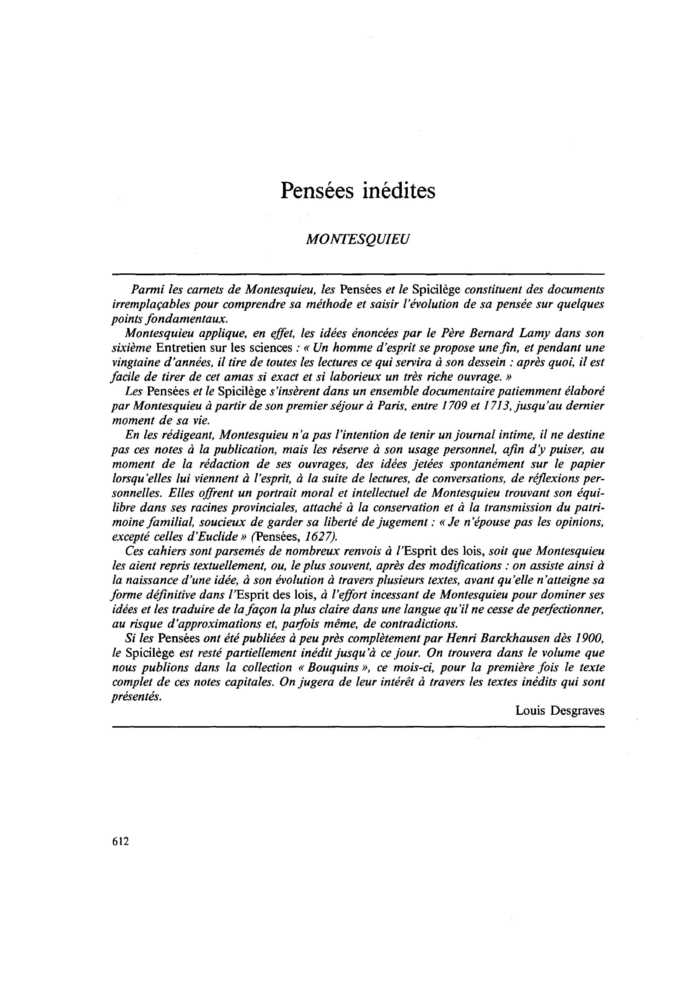 Pensées inédites
 – page 1