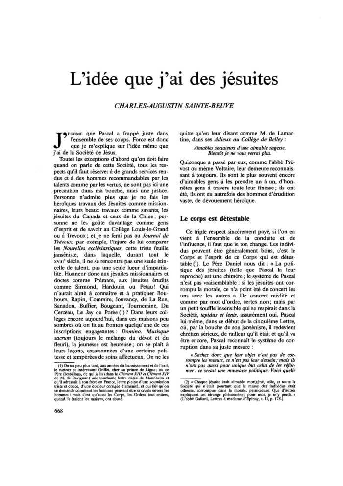 L’idée que j’ai des jésuites
 – page 1