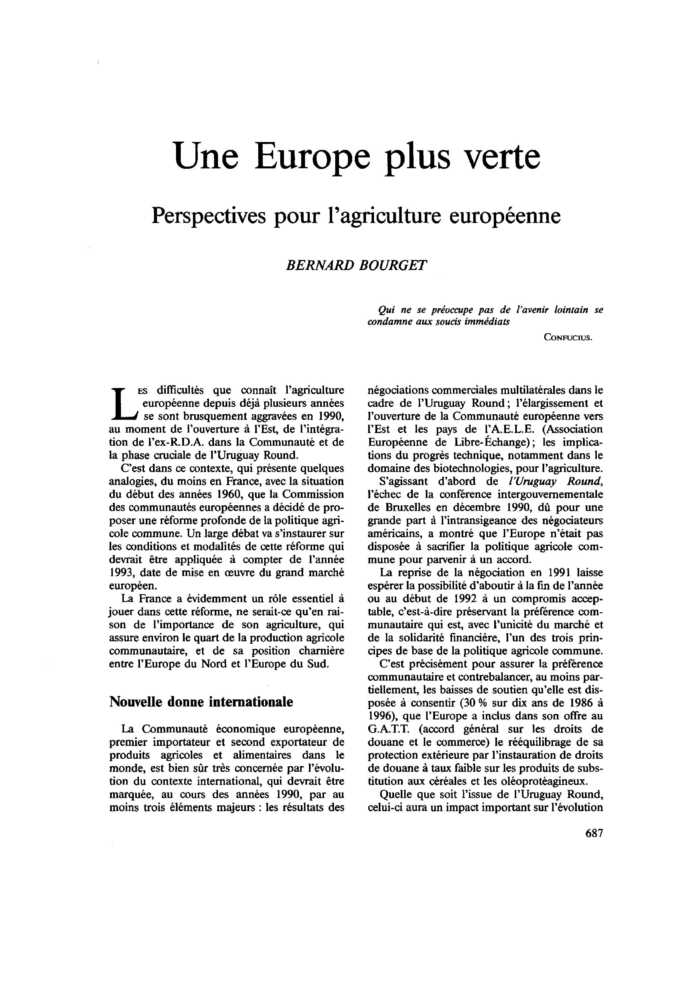Une Europe plus verte
 – page 1
