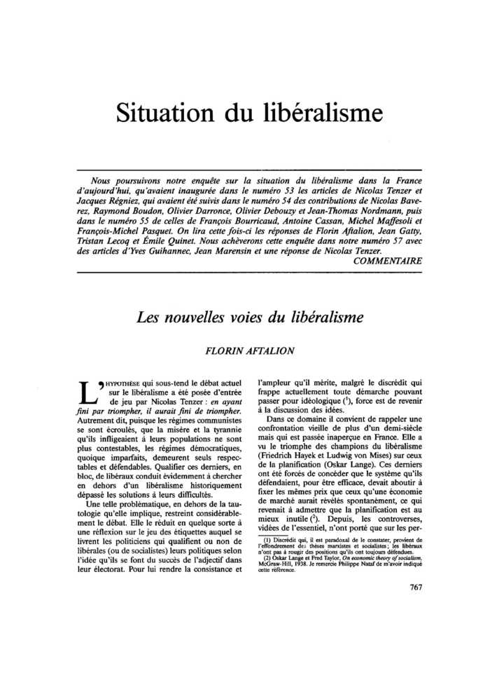 Les nouvelles voies du libéralisme
 – page 1