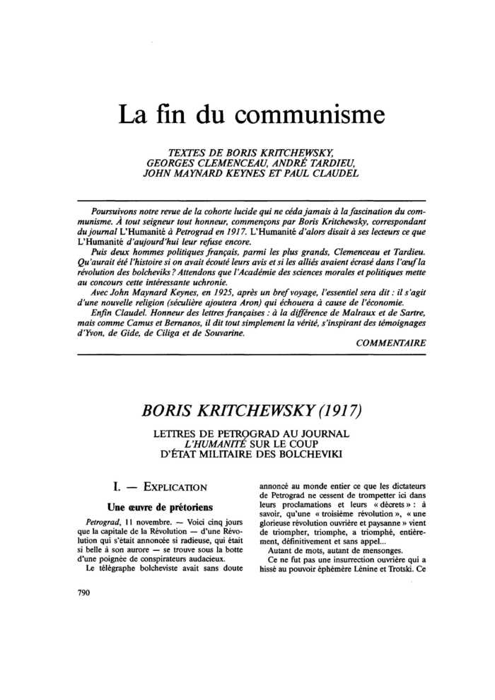La fin du communisme
 – page 1