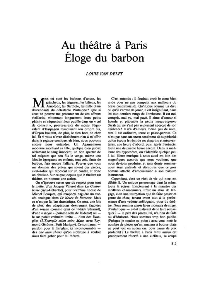 Au théâtre à Paris. Éloge du barbon
 – page 1