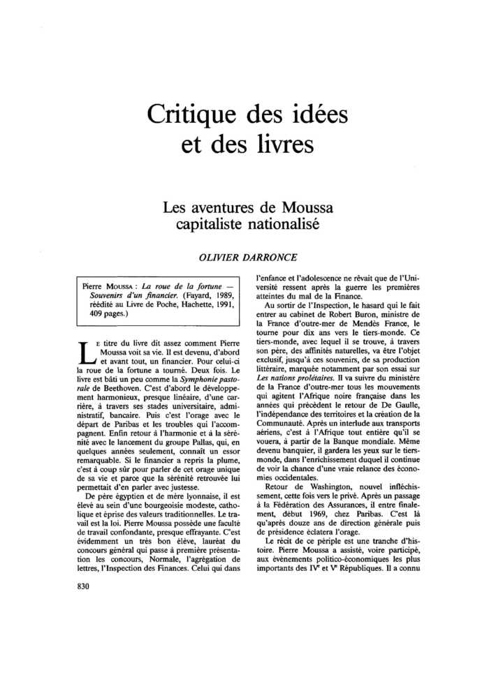 Les aventures de Moussa capitaliste nationalisé
 – page 1