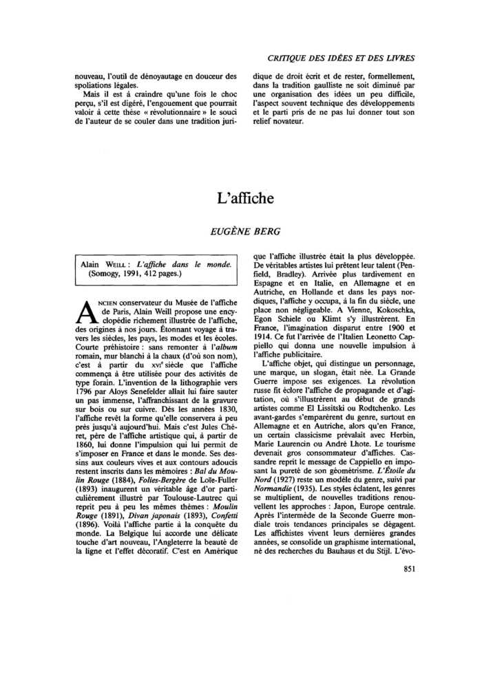 L’affiche
 – page 1
