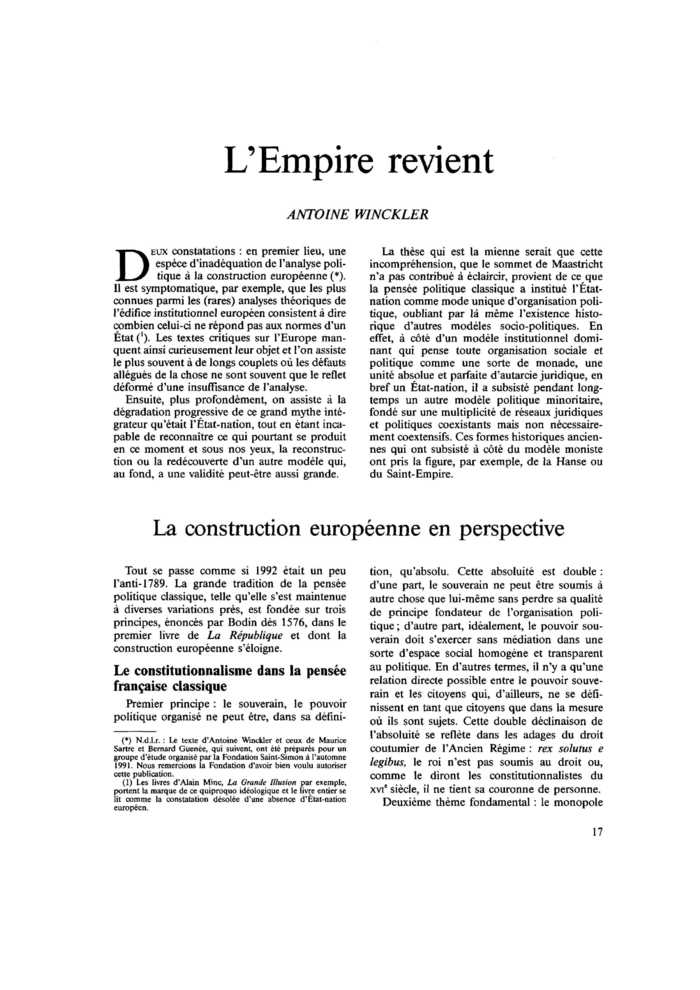 L’Empire revient
 – page 1