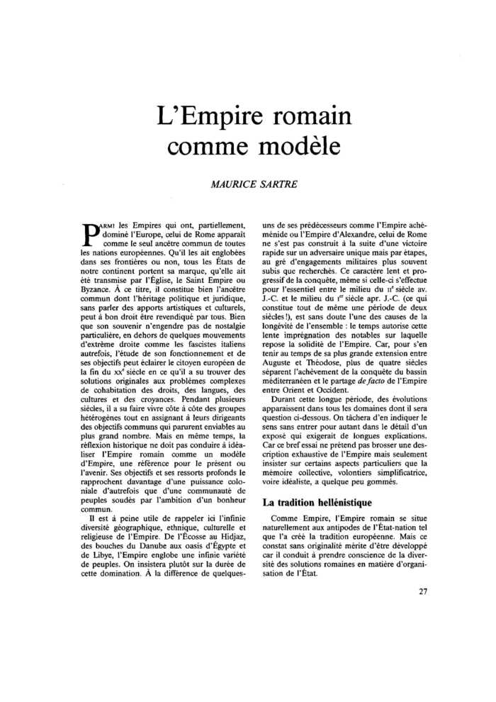 L’Empire romain comme modèle
 – page 1