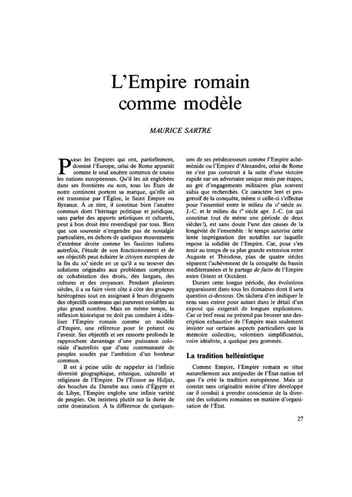 L’Empire romain comme modèle
 – page 1