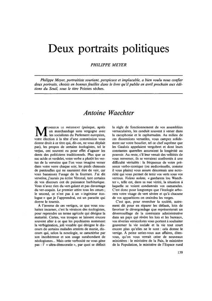 Deux portraits politiques
 – page 1