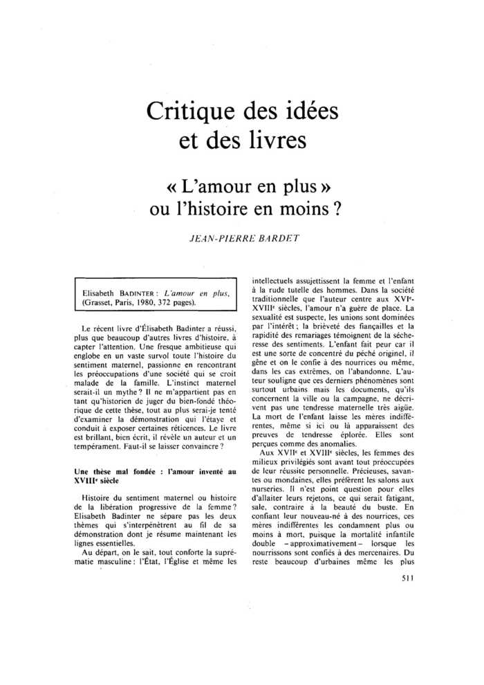 « L’amour en plus » ou l’histoire en moins ?
 – page 1