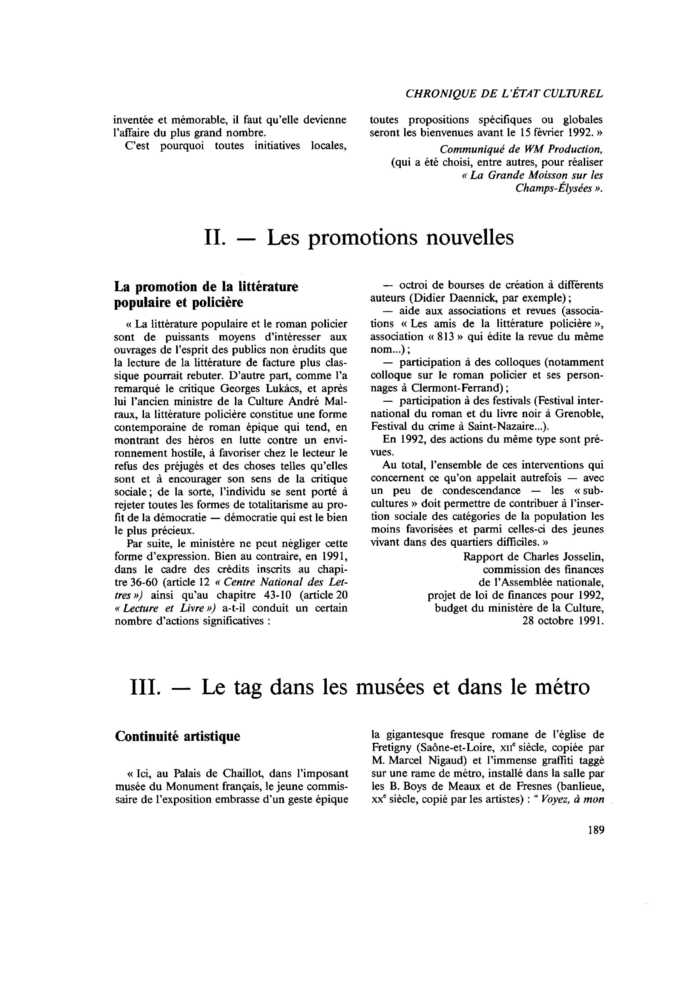 III. Le tag dans les musées et dans le métro
 – page 1