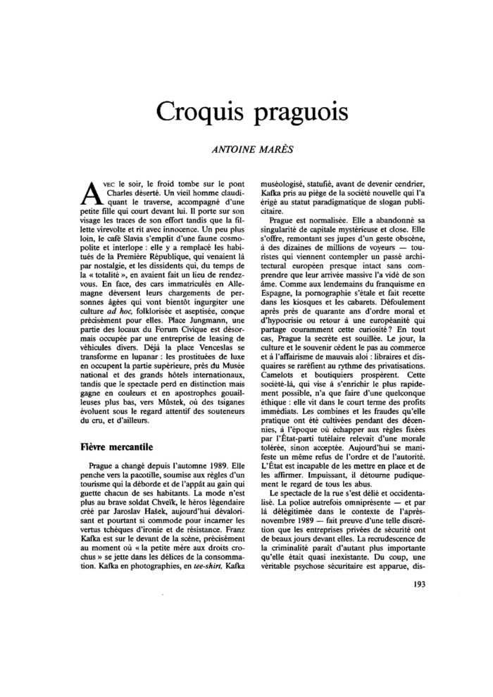 Croquis praguois
 – page 1