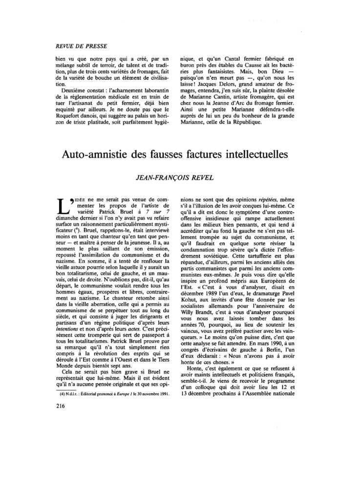 Auto-amnistie des fausses factures intellectuelles
 – page 1