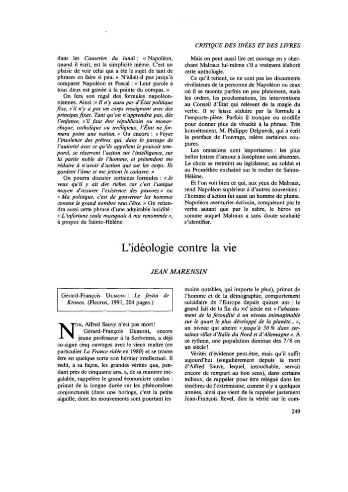 L’idéologie contre la vie
 – page 1