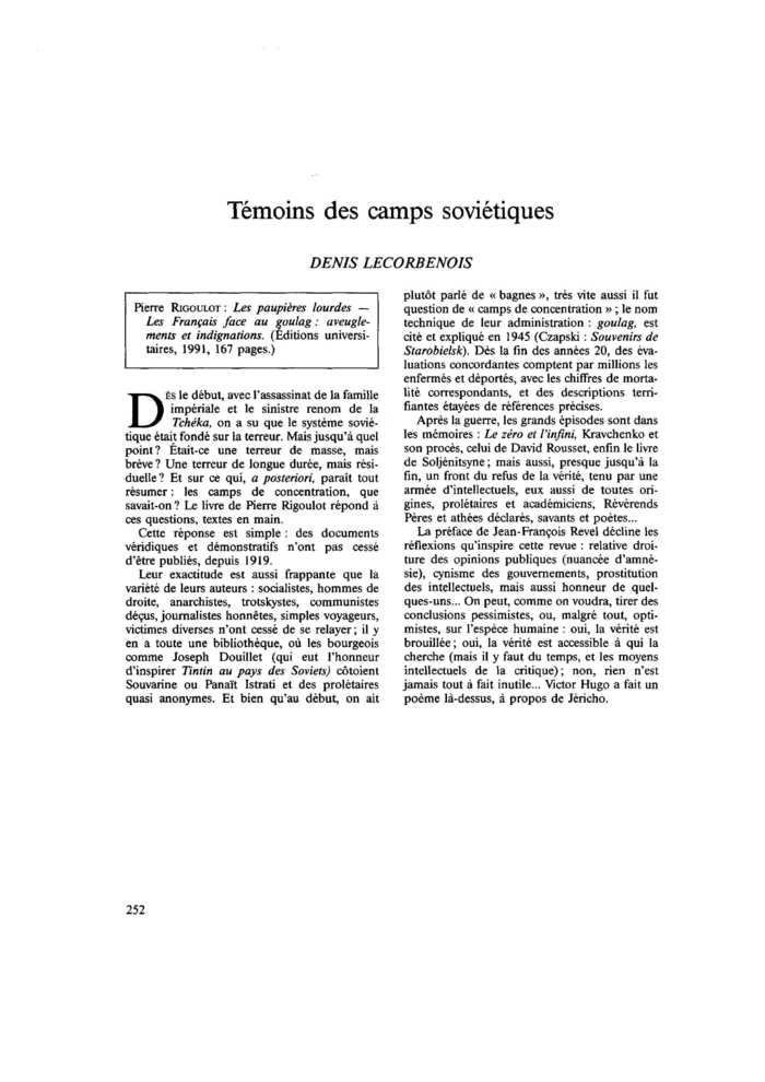 Témoins des camps soviétiques
 – page 1