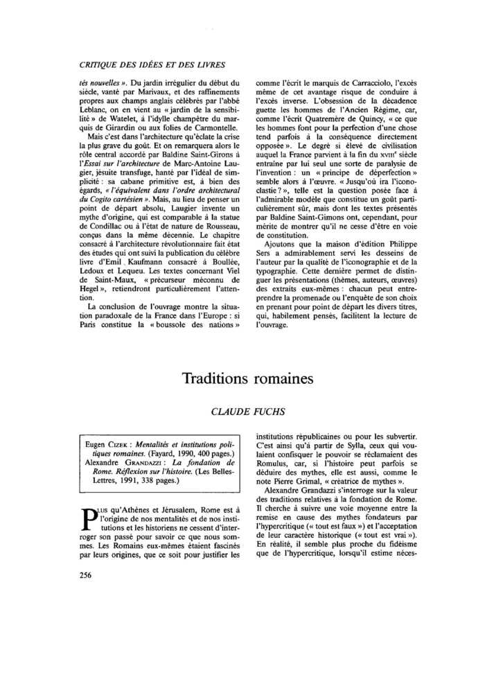 Traditions romaines
 – page 1
