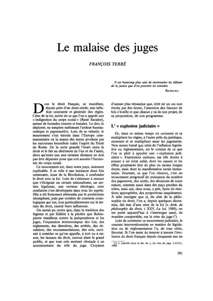 Le malaise des juges
 – page 1