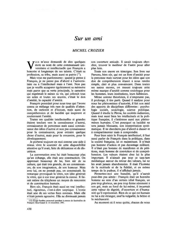 Sur un ami
 – page 1