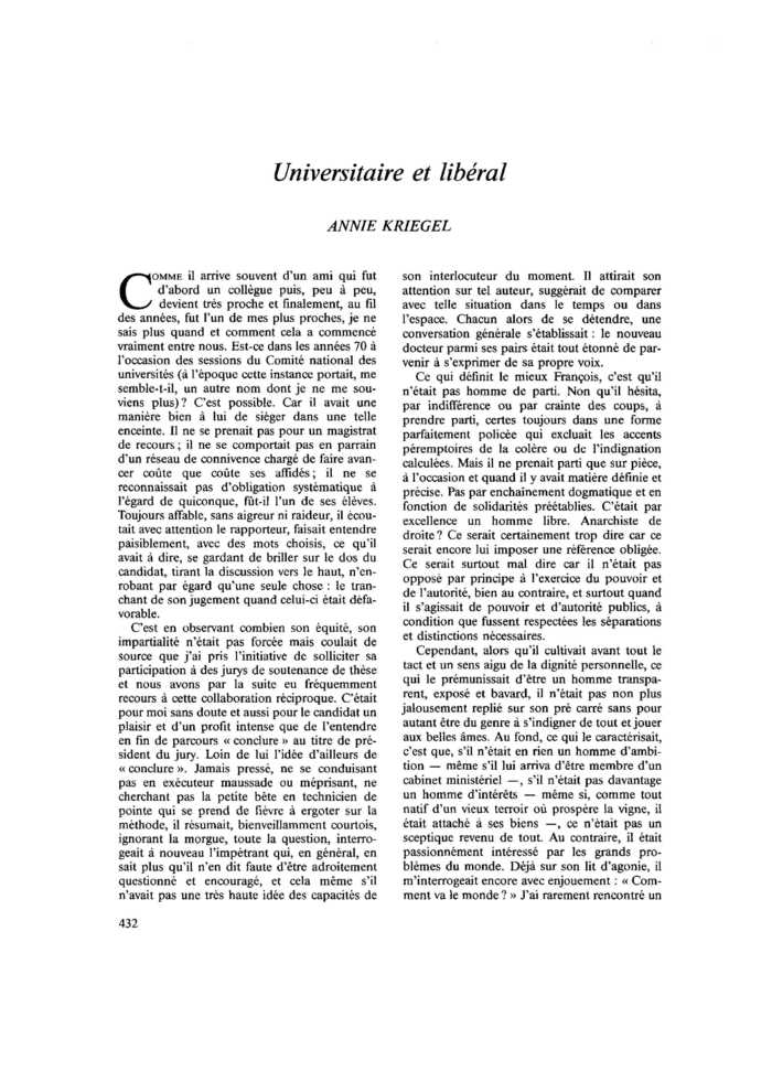 Universitaire et libéral
 – page 1