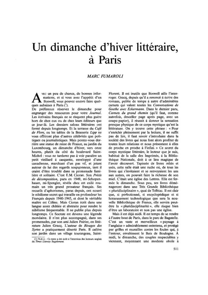Un dimanche d’hiver littéraire à Paris
 – page 1