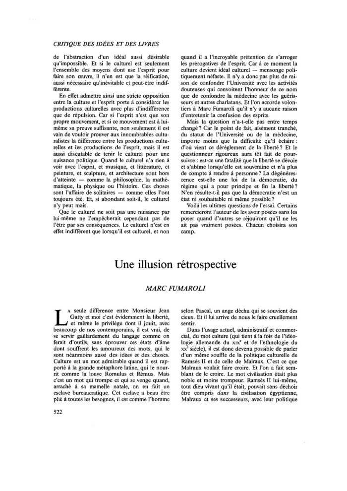 Une illusion rétrospective
 – page 1
