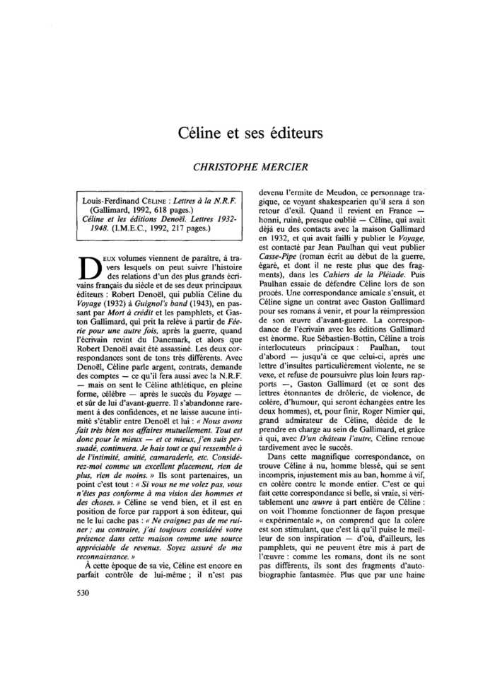 Céline et ses éditeurs
 – page 1