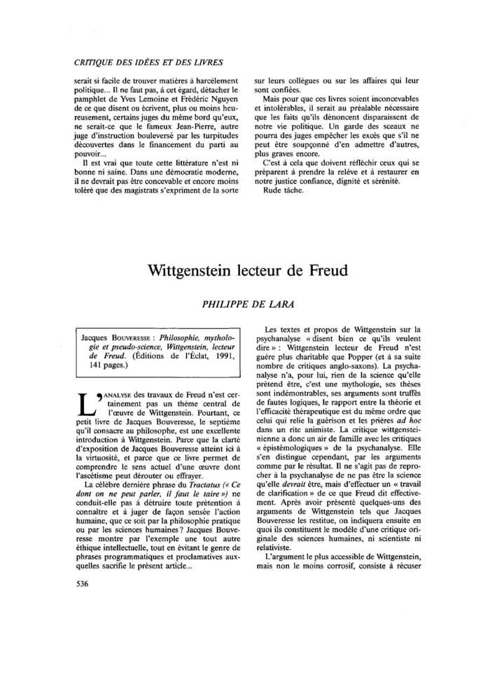 Wittgenstein lecteur de Freud
 – page 1