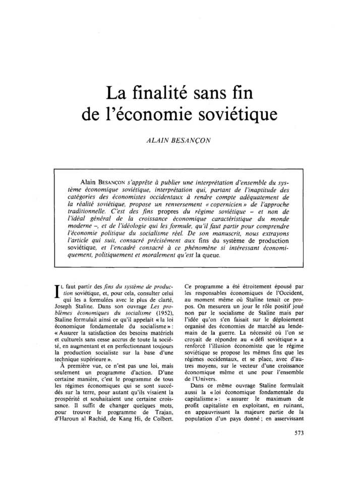 La finalité sans fin de l’économie soviétique
 – page 1