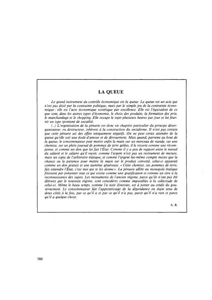 LA QUEUE
 – page 1