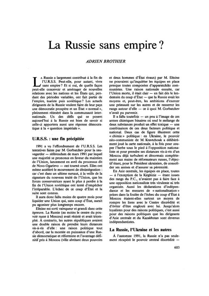 La Russie sans empire ?
 – page 1