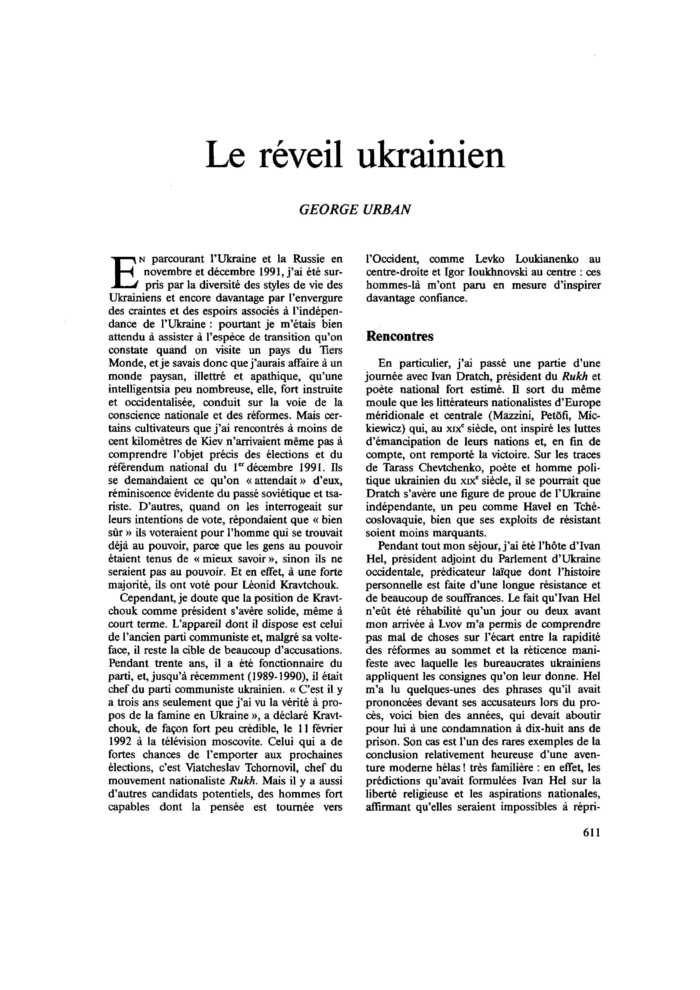 Le réveil ukrainien
 – page 1