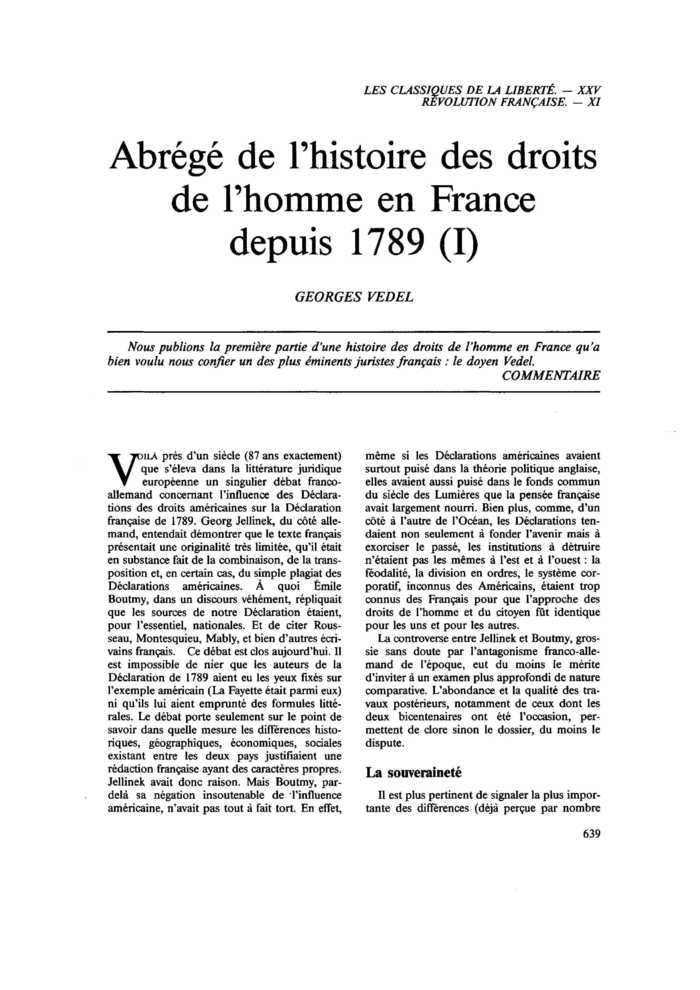 Abrégé de l’histoire des droits de l’homme en France depuis 1789 (I)
 – page 1