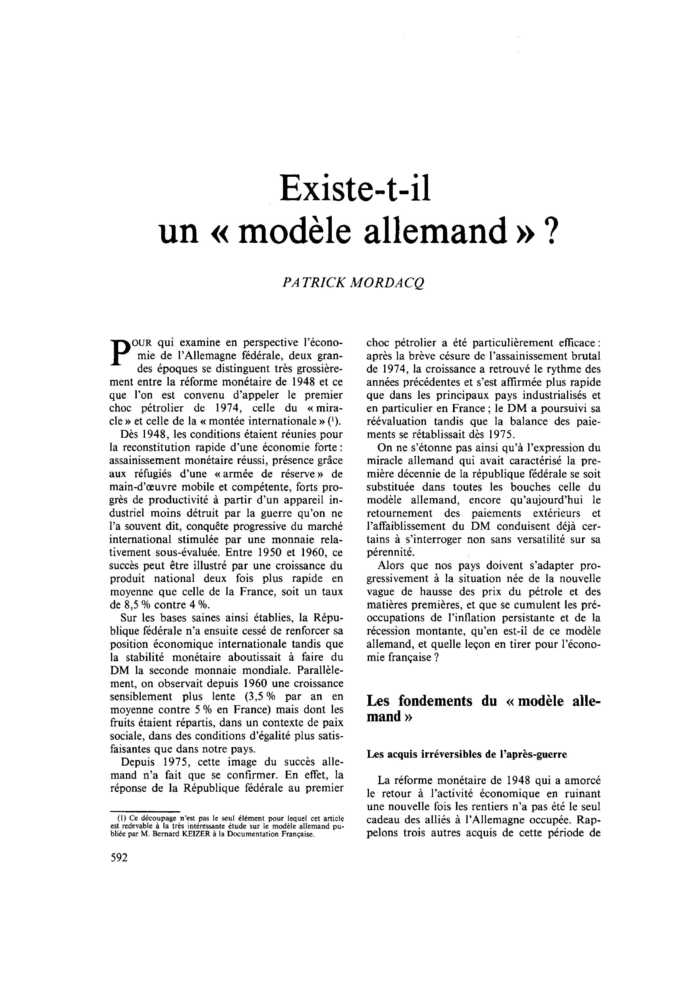 Existe-t-il un « modèle allemand » ?
 – page 1