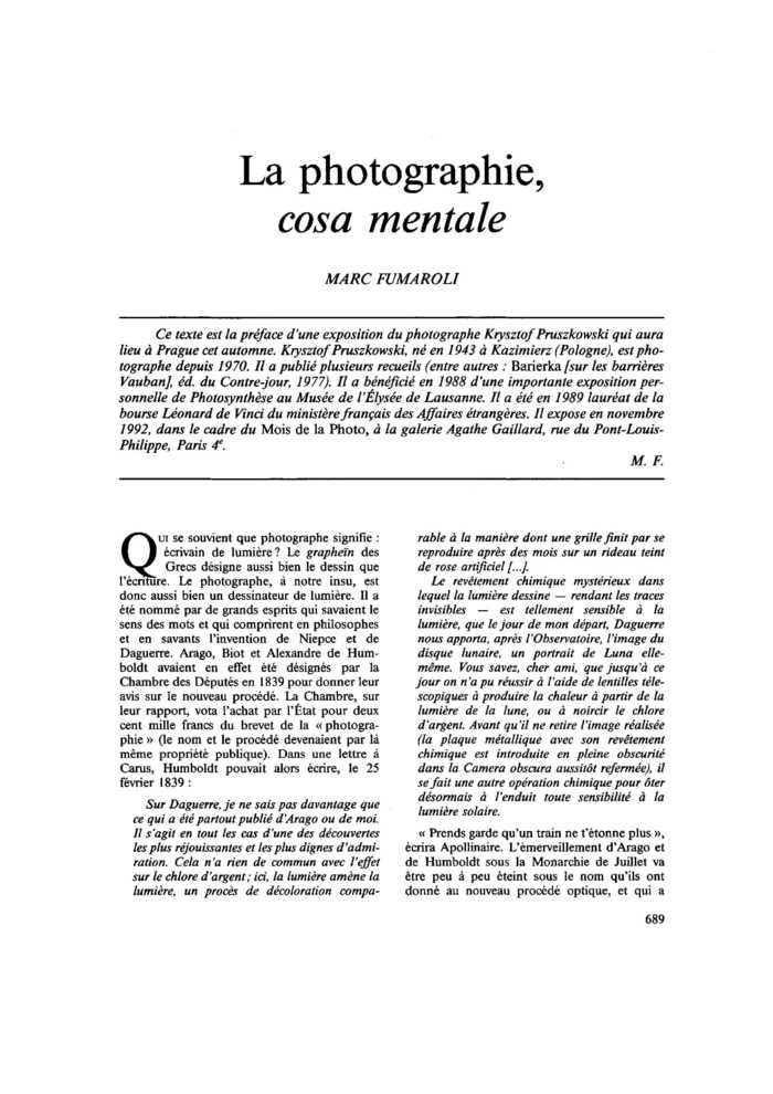 La photographie, cosa mentale
 – page 1