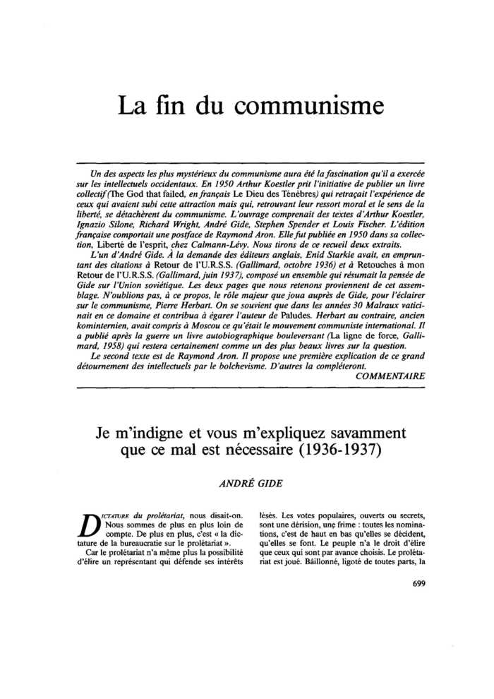 Je m’indigne et vous m’expliquez savamment que ce mal est nécessaire (1936-1937)
 – page 1
