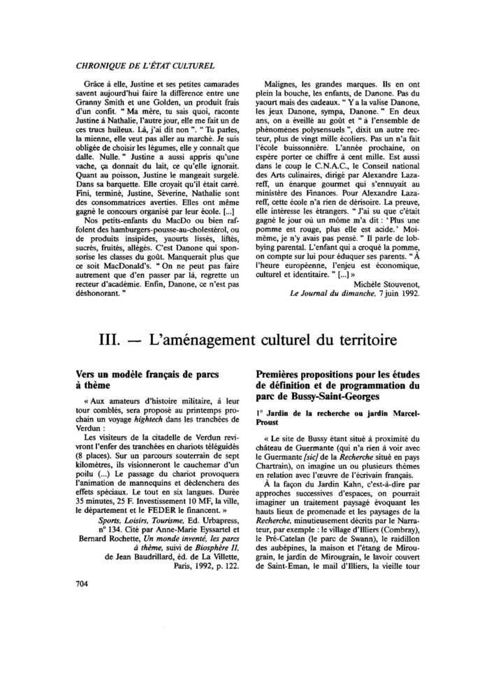 III. L’aménagement culturel du territoire
 – page 1
