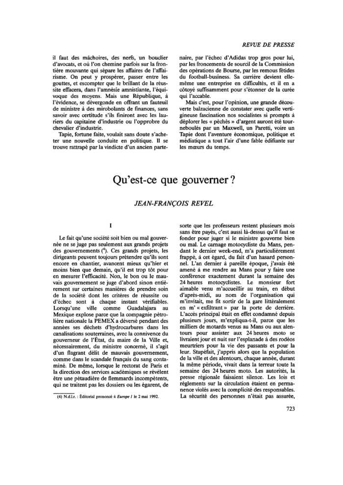 Qu’est-ce que gouverner ?
 – page 1
