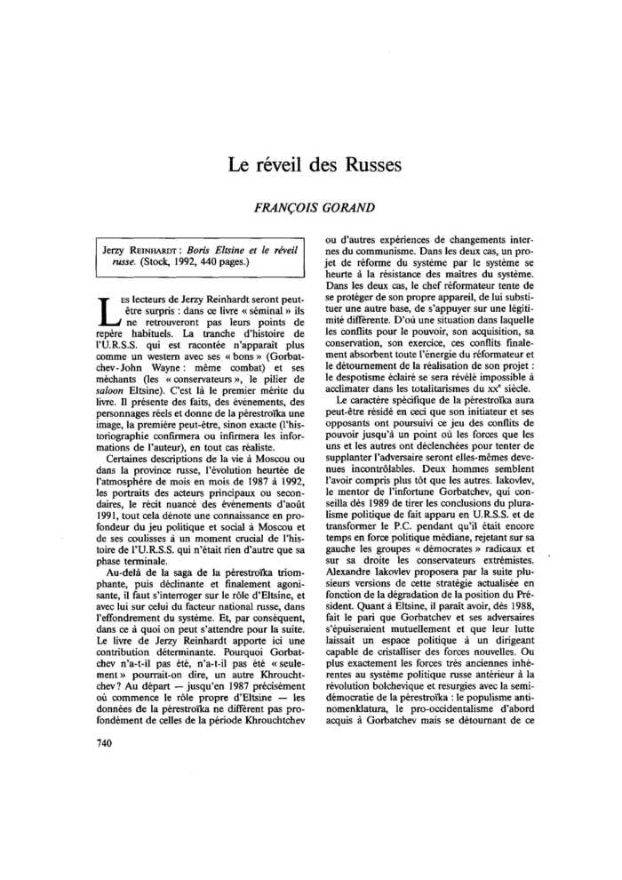 Le réveil des Russes
 – page 1