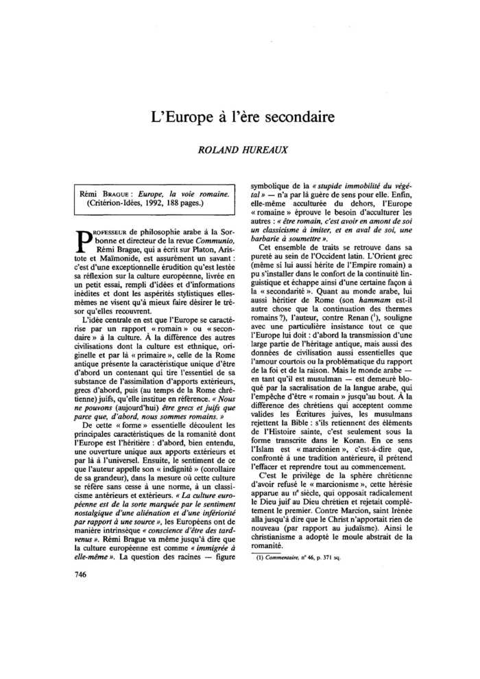 L’Europe à l’ère secondaire
 – page 1