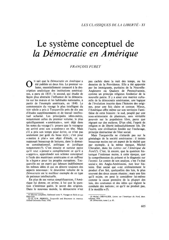 Le système conceptuel de la Démocratie en Amérique
 – page 1