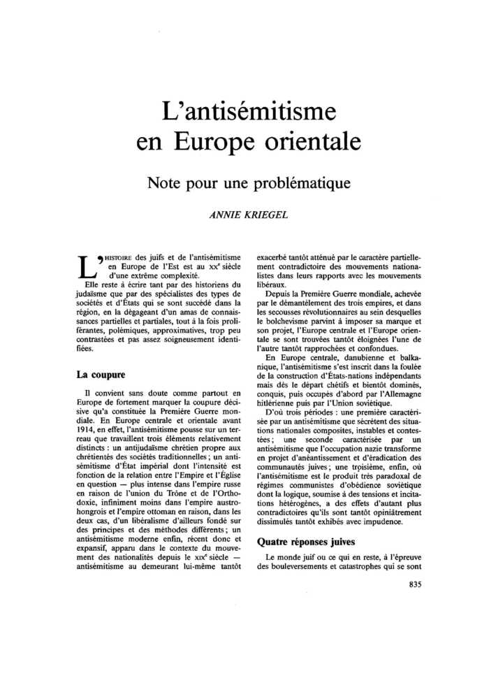 L’antisémitisme en Europe orientale
 – page 1