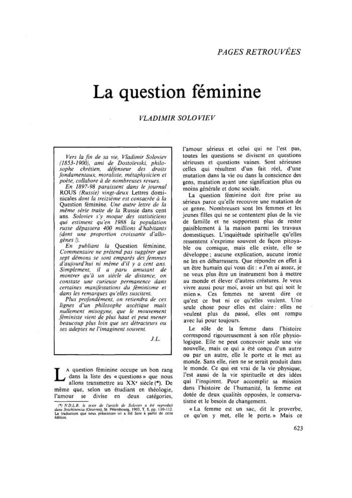 La question féminine
 – page 1