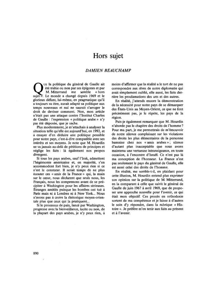 Hors sujet
 – page 1