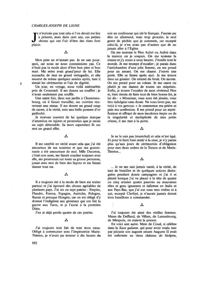 Extraits des « Fragments de l’histoire de ma vie »
 – page 1