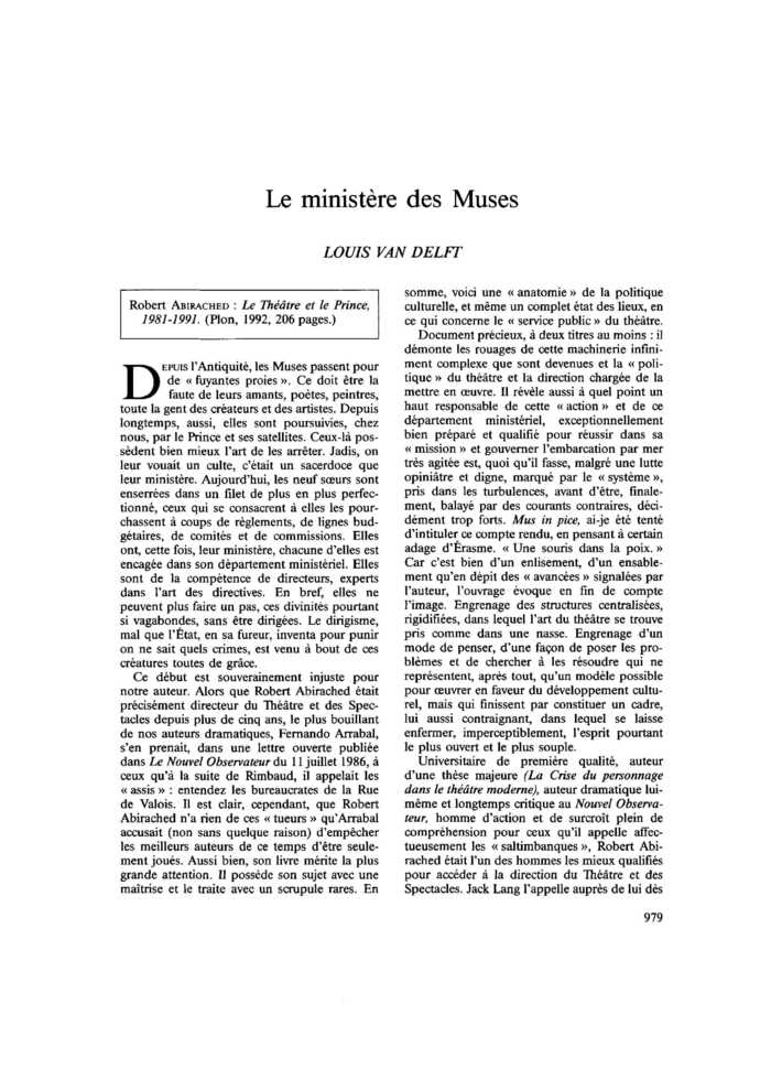 Le ministère des Muses
 – page 1